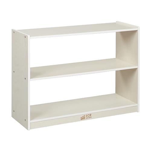 Image of ECR4Kids 2-Shelf Mobile Island Storage Cabinet, Classroom Furniture, White Wash