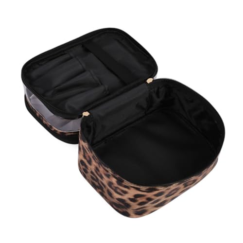 Sac de maquillage transparent à deux couches et étanche pour les cosmétiques