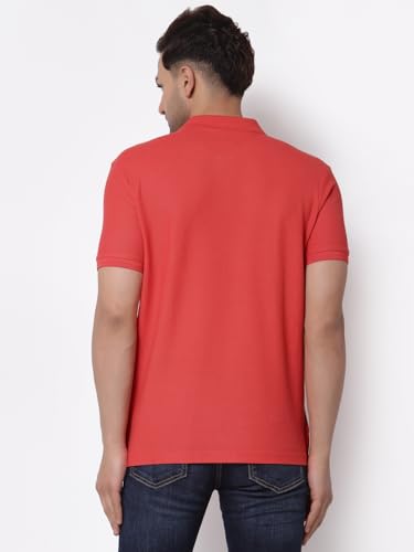 Image of Red Tape Men Red Collared T-Shirt