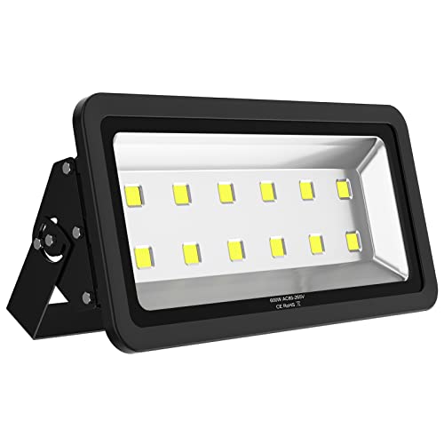 SOUTHLEVY 600W Outdoor LED Flood Light, 60000LM Super Bright, 110-285V, IP66 Waterproof, 6000K Daylight White Security Lights,Lighting for Playground Yard Stadium Lawn Ball Park