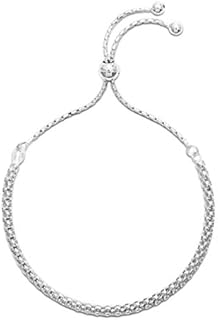 Hatton Jewellery Fancylink Bracelet, Sterling Silver Bracelet for Women, Friendship bracelet with slider style clasp and adjustable in size. Made in Italy and Gift boxed, the Perfect Present for any Occasion. Available in Silver, Rose Gold and Gold.