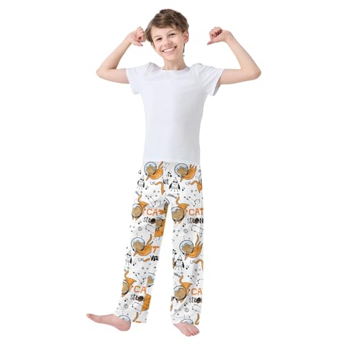 Cute Cat in Space Boys Pants for Kids Jogger Pants with Pockets S-XL2