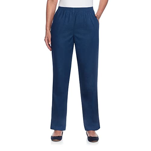 Pantalon en jean Alfred Dunner pour femme petite taille bleu en coton confort 42 Petite
