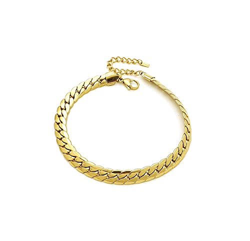 Stainless Steel Cuban, Rope Chain Anklet for Women Adjustable Ankle Bracelet Waterproof Beach Fashion