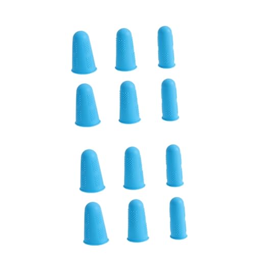 FOMIYES 2sets Fingertip Sleeve Electronic Repair Finger Cots Flexible Finger Cots Finger Cots for Dirty Work Painting Finger Cots Fingertip Gloves Non-Slip Protectors Blue 12pcs*2