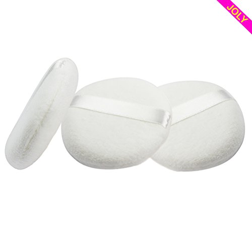 Joly Pure Cotton Powder Puff for Face Makeup or Skin Care 3.15 Inch (10 pieces, White)