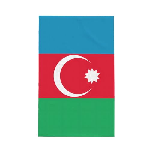 WSSYYBF Küchenhandtuch Flagge von Aserbaidschan Voll deckend bedruckt, Mikrofaser mit hoher Saugfähigkeit, multifunktionales Geschirrtuch