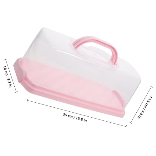 BAZEITFLOW Tragbarer Rechteckiger Brotkasten mit Deckel aus Lebensmittelechtem Kunststoff Transparenter Luftdichter Kuchen Gebäckbehälter Handlich für Cupcakes und Brote zum Einfachen