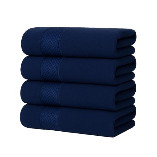 Hieftan Cotton Hand Towels, Pack of 4 (50x80 cm) 100% Soft Highly Absorbent Bath & Guest Towels for Bathroom, Spa, Hotel, Gym, Kitchen & Yoga