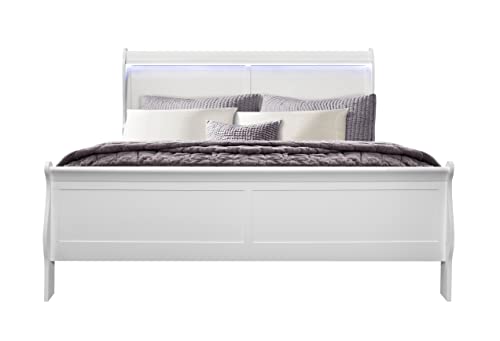 aphrophina Transform Your Bedroom with Modern King Bed Featuring LED