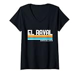 Mujer Diseño estilo ochentas El Raval Barcelona Camiseta Cuello V