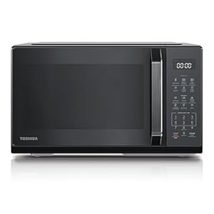 TOSHIBA magnetron in mirrored black, 23 liter, 800W, digital solo mini microwave with 11 power levels, 6 automatic programms, express cooking functie, defrost, digital display, MW3-EM23PE(BM)