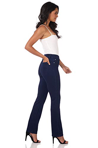 Rekucci Women's Secret Figure Premium Denim Bootcut Pull-On Jean (8, Ink Blue Rinse) #TOP2