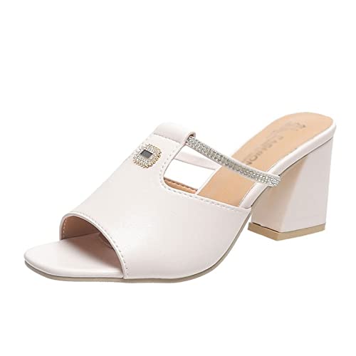 Sandales pour femmes avec talon carré à paillettes et semelle non glissante