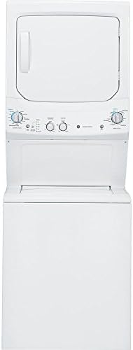 GE GUD27ESSMWW Unitized Spacemaker 3.8 Washer with Stainless Steel Basket and 5.9 Cu. Ft. Capacity Electric Dryer, White
