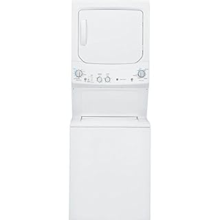 GE GUD27ESSMWW Unitized Spacemaker 3.8 Washer with Stainless Steel Basket and 5.9 Cu. Ft. Capacity Electric Dryer, White