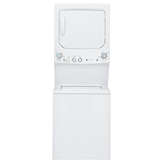 GE GUD27ESSMWW Unitized Spacemaker 3.8 Washer with Stainless Steel Basket and 5.9 Cu. Ft. Capacity Electric Dryer, White