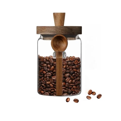 ANSQU Glass Jar with Lid, 20.3oz Food Storage Containers Coffee Jar Coffee Grounds Container, Glass Food Storage Canister, Gratitude Jar for Mother' Day (1 Pack)
