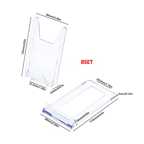 MABAHON 8Pcs Acrylic Plate Stands,Clear Display Stand Adjustable Clear Acrylic Plastic Display Stands Easel Multifunctional Display Holder for Photos, Place Cards, Phones, Books ( 6 x 11.2 x 10.5 cm)