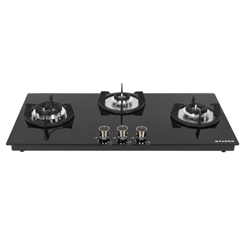 Image of Faber Hob 3 Burner | Auto-Ignition | Spillage Proof | HOB SUPERIA HT903 BR AI N |Metal Knobs | Pan Support |5 Yr Warranty on Burner & Glass | 1Y Comprehensive (2025 90 Cm 3 Burner)