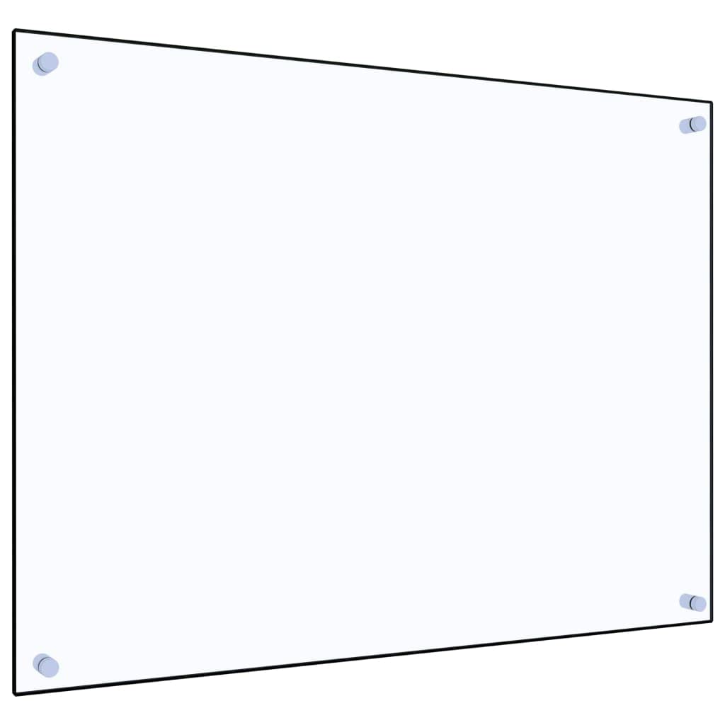 vidaXL Pannello posteriore della cucina, resistente al calore, antigraffio, decorazione da parete, sistema di piastrelle, protezione dagli schizzi, trasparente, 80 x 60 cm, in vetro temperato