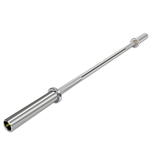 Bonnlo Barbell Olympic Bar, 5 Feet Olympic Weightlifting Bar 28mm Grip 600 lbs Capacity Bar Bench Press Chrome with Rotating Sleeve