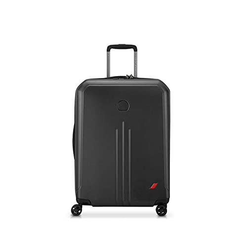 Image of DELSEY PARIS Allure 65CM Medium 4 Double Wheels Black Cabin Polycarbonate Hard-Sided Trolley Bag,Suitcase, Luggage