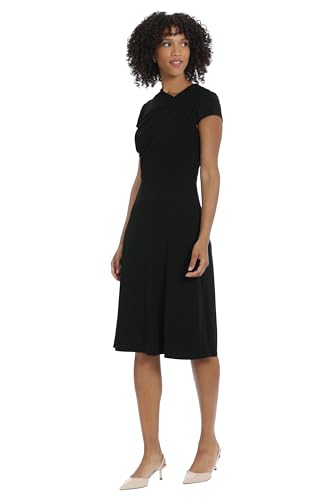 Maggy London Women's Cap Sleeve Asymmetric Draped Dress Officewear Wear to Party2