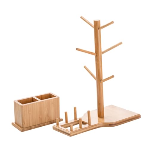 WOONEKY Coffee Cup Holder Rack with Mat Creative Mug Organizer for Home Cafe Hotels and Restaurants Stylish Display and Storage for Countertops and Cabinets