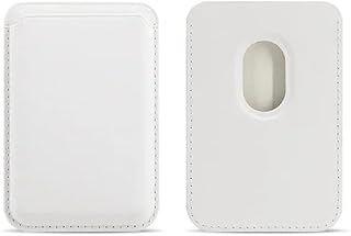 محفظة من نكست متجر مصنوعة من الجلد السينثتيك للجنسين، بتصميم عصري باللون الأبيض، متعددة الوظائف مع خاصية ماج سيف