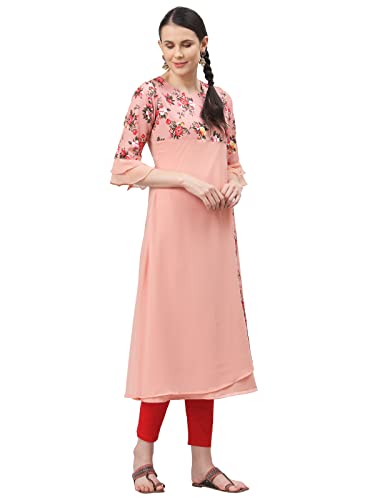 Image of ALC Creation Women's Crepe Printed A-line Kurti
