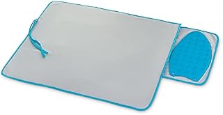 LIVIVO Travel Iron Mat with Silicone Iron Rest Pad  Soft Sponge Sheet with Metallised Cover to Reflect Heat Table Top Ironing Blanket Folds or Rolls Up in Seconds  Great for Travel
