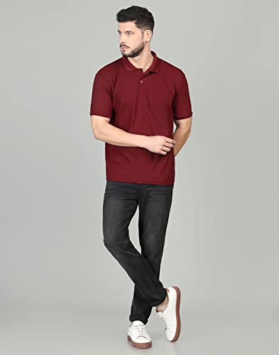 Image of INKKR Men's Casual Polo Neck Half Sleeve Solid T-Shirt (Pack-3)