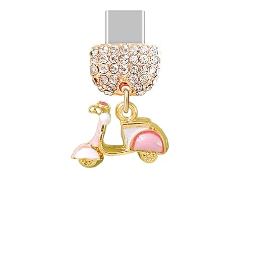 Capuchon anti-poussière Type-C rose pour iPhone 15 et accessoire breloque smartphone
