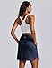 PINSPARK Womens Skort Above Knee Length Golf Skirts with Pockets UPF 50+ Athletic Skirt Stretchy Sports Skorts Dolphin Hem, Navy Blue Large