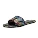 Sandali da donna piatti estivi con strass, scarpe da sera, comode pantofole di cristallo, slip On Slide, sandali roman, scarpe leggere, scarpe da donna con chiusura in velcro, Nero , 39 EU