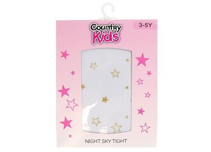Country Kids Night Sky Tights - White and Gold - 1-3 Years