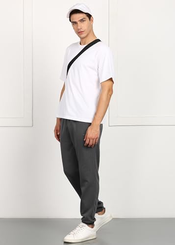 Image of Alan Jones Clothing Men's Regular Fit Mid Rise Fleece Jogger Regular Pants For Winterwear