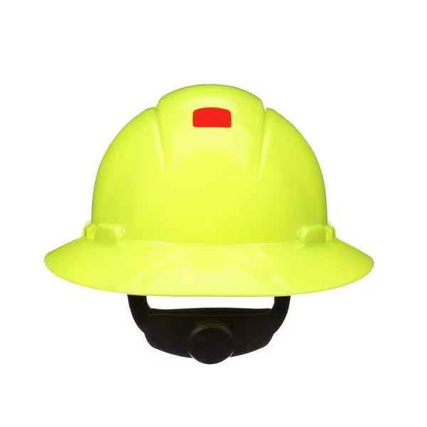 Full Brim Hard Hat, Type 1, Class E, Type 1, Class G, Ratchet (4-Point), Hi-Viz Yellow, Mfr: H-809SFR-UV-A