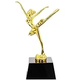 Zerodeko Goldene Tanztrophäe 20cm aus Robustem Kunststoff Balletttänzer Auszeichnungspokal für Jugendliche Dekoratives Sport und Wettbewerbspreis Ornament