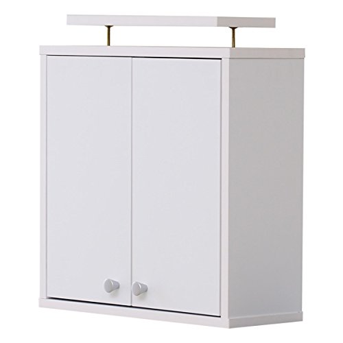 シンプルでかっこいい!ディスプレイラック 浅型ハイタイプ専用上置き(ホワイト)幅48.5cm×奥行19cm×高さ48cm (コレクションラック・フィギュアケース)