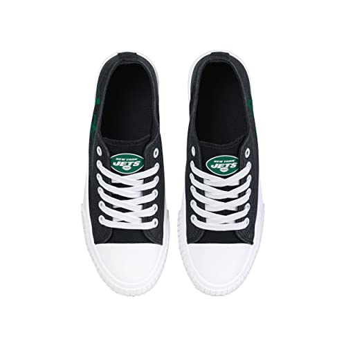 Image of FOCO Womens NFL Team Logo Ladies Fashion Color Glitter Low Top Canvas Sneakers Shoes