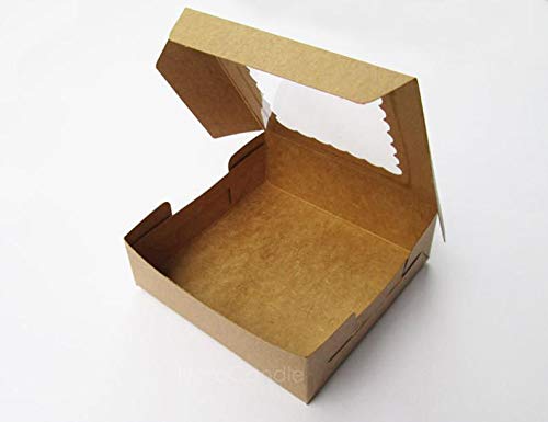 Image of PACK OF 10 (SIZE,6X6X2),BROWNIE BOX 4 brownie holder Brownies /Cakescicles /Popscicles /Cookies /Chocolates Foldable Gift Box for Birthdays or Baby Announcement (Pack of 10)