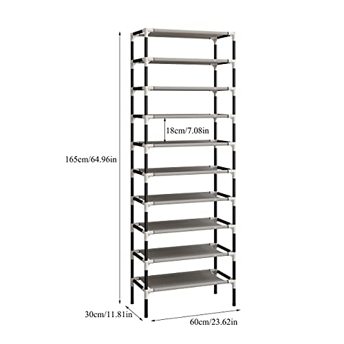 Image of 4-Tier Shoe Storage Rack | Space-Saving Free-Standing Shoe Organizer | Durable Metal Frame with Open Shelves | Ideal for Entryway, Closet, Bedroom (Black)