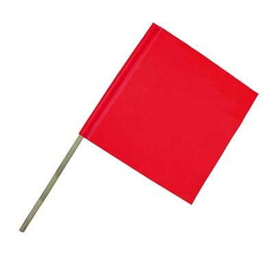 18" x 18" Red Vinyl Highway Safety Flag 10/Case (2 Case)