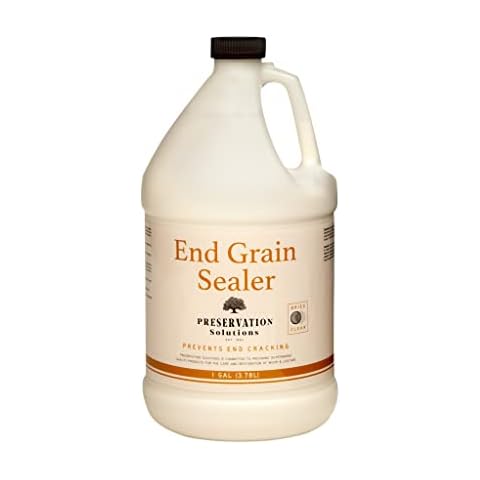 Preservation Solutions End Grain Sealer - Wax Emulsion Formulated for Application to The End Grains of Green Wood, Prevent Cracks in Fresh Cut Wood, Slow Drying Process of Green Wood, Clear 1 Gallon Cover
