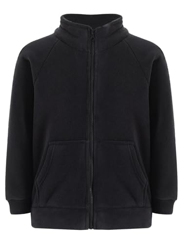 inlzdz Chaqueta Polar Niñas Niños Abrigo Manga Larga con Cremallera Chaqueta Casual Color Sólido Ropa Exterior Caliente De Invierno Gris Oscuro 7-8 años