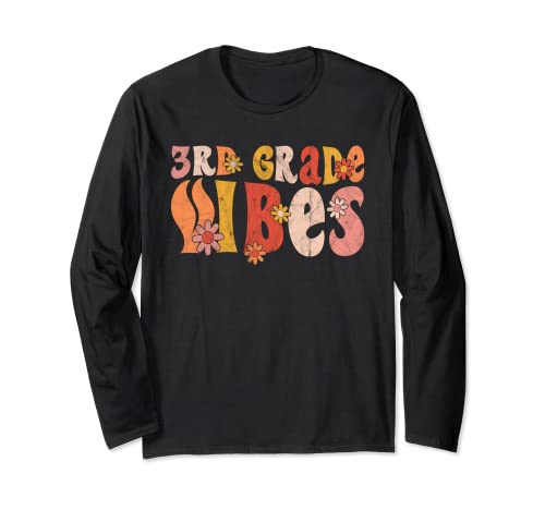 3rd Grade Vibes Retro 1st Day Of School Teachers Boys Gifts Long Sleeve T-Shirt