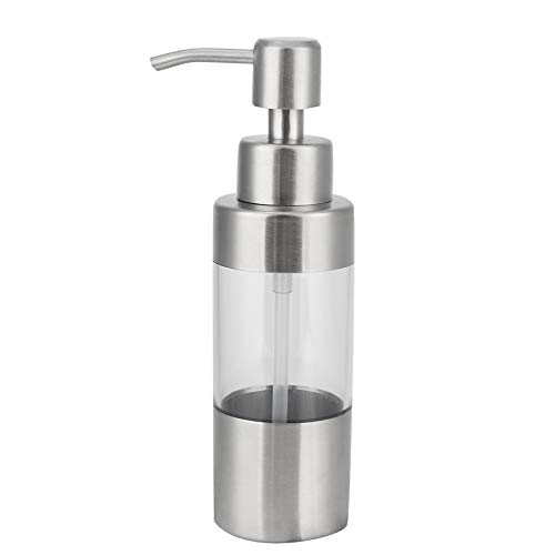 Botella de Dispensador de Jabón de 150 ML, Dispensador de Jabón Líquido de Encimera de Acero Inoxidable Transparente para Cocina o Baño
