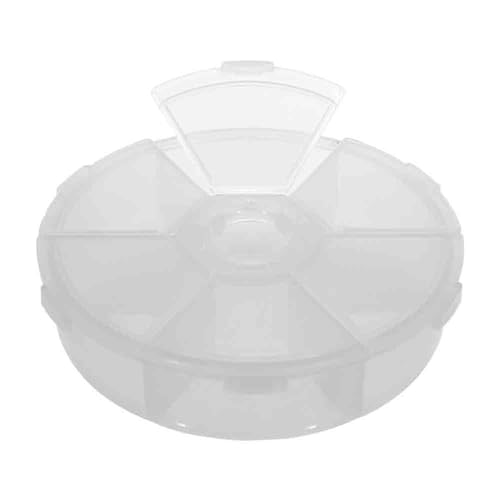 Image of Craft County 6 Compartment Clear Plastic Flip Top Bead Storage Container - Organizer for Jewelry Making and Crafts